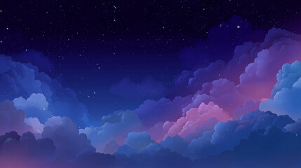 Wall Mural - Blue Night Sky created with Generative AI Technology, ai, generative