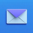 © 宜然 左 - 3D rendered envelope with a pastel purple flap on a light blue background symbolizing communication or email