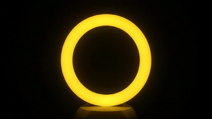 Wall Mural - A luminous energy ring cycles through a spectrum of colors, displaying a mesmerizing light transition in timelapse timelapse, science, effect