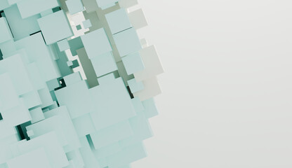 abstract background with squares cubes 3d render 