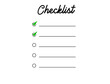 © juli - A checklist with two green checkmarks and empty lines isolated on transparent background