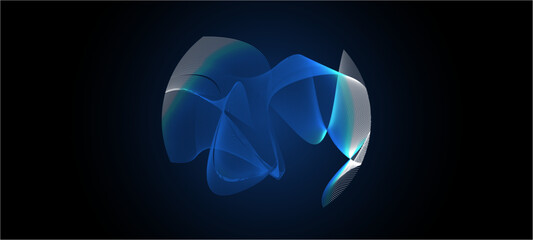 neon futuristic 3d sphere of blue purple glowing digital waves particles future technology concept engineering science abstract energy orb data innovations abstract blue background