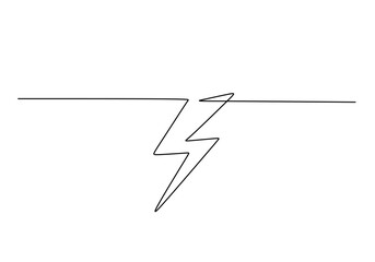 Wall Mural - One Single Line Drawing of a Lightning Bolt