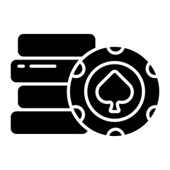 Wall Mural - A solid design icon of casino chip
