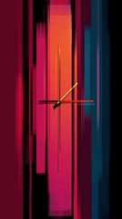 Wall Mural - Abstract Clock Design with Colorful Stripes and Modern Aesthetic