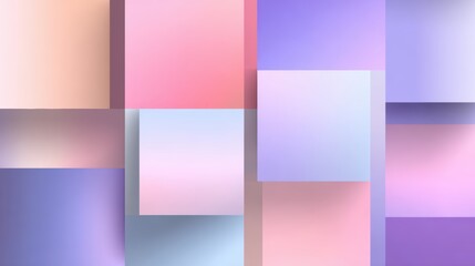 Wall Mural - Colorful Abstract Geometric Art with Soft Pastel Hues and Gradients