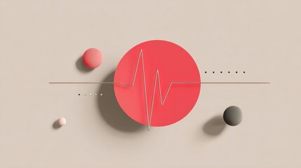 Wall Mural - Abstract Heartbeat Monitoring Concept with Geometric Shapes
