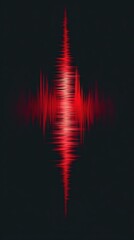 Wall Mural - Abstract Red Sound Wave Visual on Dark Background for Design Use