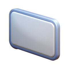 3d rendered tablet screen display with rounded edges and blue frame, mockup template for ui/ux design, isolated on transparent background