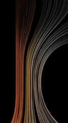 Wall Mural - Abstract Flowing Lines in Warm and Cool Tones on Black Background