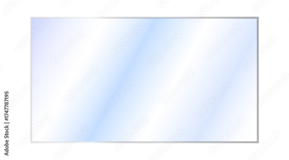 Translucent Glass Rectangular Realistic transparent glass rectangle plate. Acrylic texture frame with ...