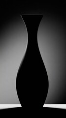 Wall Mural - Elegant Silhouette of a Tall Vase in Black and White Lighting