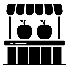 Wall Mural - Conceptual solid design icon of fruit cart
