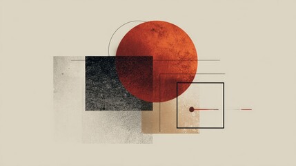 Wall Mural - Abstract Geometric Shapes with Earthy Tones and Textures