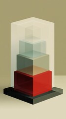 Wall Mural - Abstract Geometric Composition of Colorful Transparent Cubes