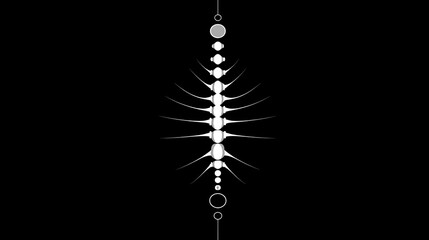 Wall Mural - Abstract Art of Geometric Shapes and Linear Patterns on Black Background