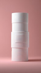 Wall Mural - Abstract geometric arrangement with white cylindrical shapes