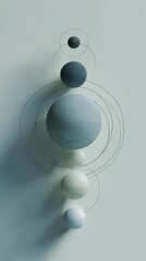 Wall Mural - Abstract Arrangement of Circles and Spheres on Soft Background