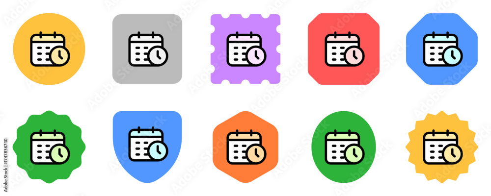 Editable vector time and date schedule icon. Part of a big icon set ...