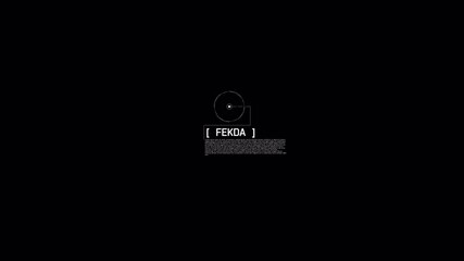 Wall Mural - FEKDA: Futuristic HUD Interface with Text Overlay on Black Background