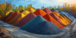 © plysuikvv - Colorful piles of materials at a construction site Generative AI