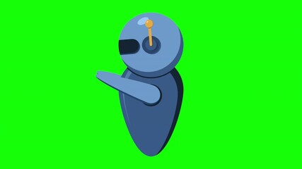 Isometric robot animation. Futuristic robot. Artificial intelligence robot. Isometric modern robot. Isometric technology. 4K video animated in isometric style