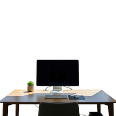 Desk setup isolated on transparent background