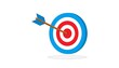 © senajung - Arrow hitting bullseye on target, focus and success concept.