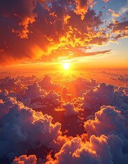 Wall Mural - sunset over the sea