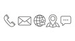 © shafiq - Various contact method icons including phone email globe location and chat on a white background created with generated ai