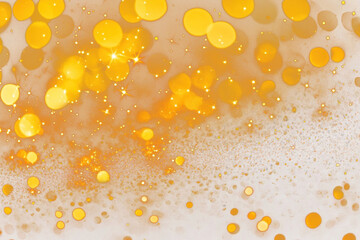 Canvas Print - PNG Yellow background with bokeh lights glitter glow celebration.