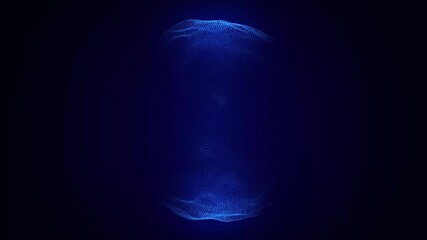 Wall Mural - Technology blue sphere with connecting dots and lines. Digital abstract network structure. 3D rendering.