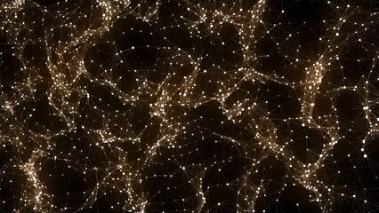 Wall Mural - Digital dynamic wave of particles. Abstract fire futuristic background. Big data visualization. 3D rendering.