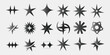 © Madeby Faremerman - Pixel y2k retro icons set. Sparkle Stars and Abstract graphic elements set. Retro futuristic Y2K geometric shapes, modern brutalist design icons and signs, vector bitmap pixel effect