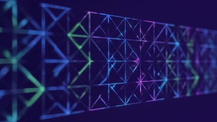 Wall Mural - Shifting Geometric Grid Pattern Seamlessly Looping Video with Vibrant Colors texture, squares, presentation