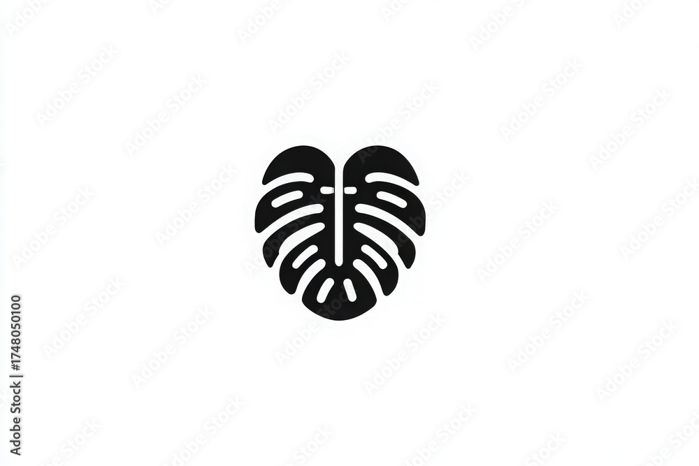 This design features a bold black silhouette of a tropical leaf with intricate cutouts. It adds a modern touch to spaces, perfect for enhancing interior decor in homes and businesses.