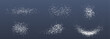 © klyaksun - Salt or sugar powder particles scattered in white granular textures - different spill patterns on transparent background. Kitchen ingredient spills and cooking dust effects for culinary design.