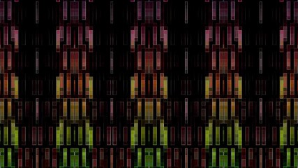 Wall Mural - 3D Abstract shining bright lines set wave, colorful, black background	