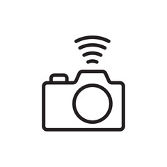 Wireless Camera WiFi Connection Outline Symbol