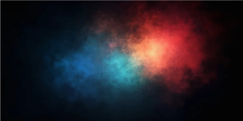 Wall Mural - a bright blue smoke and flame abstract grunge background with dark texture and space for your text