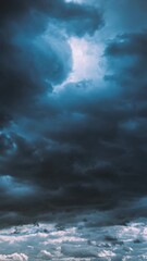 Wall Mural - Colorful Cloudy Blue Sky Fluffy Clouds Timelapse. Clouds Illuminated By Sun Move Rapidly Across Sky. From Gently To Dark Clouds Sky Blue Moving In Dramatic Sky. Time Lapse, Time-lapse