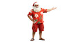 © Moeen - Happy santa claus wearing a hawaiian shirt and shorts with a beard and sunglasses isolated on transparent background