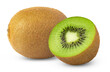 © Oleh - Ripe whole green kiwi fruit and half isolated.