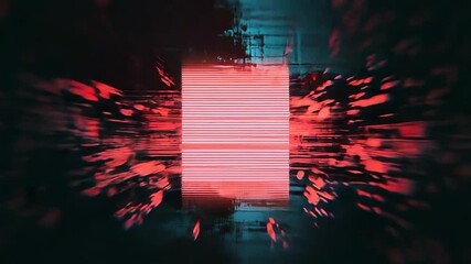 Abstract digital glitch art red static background
