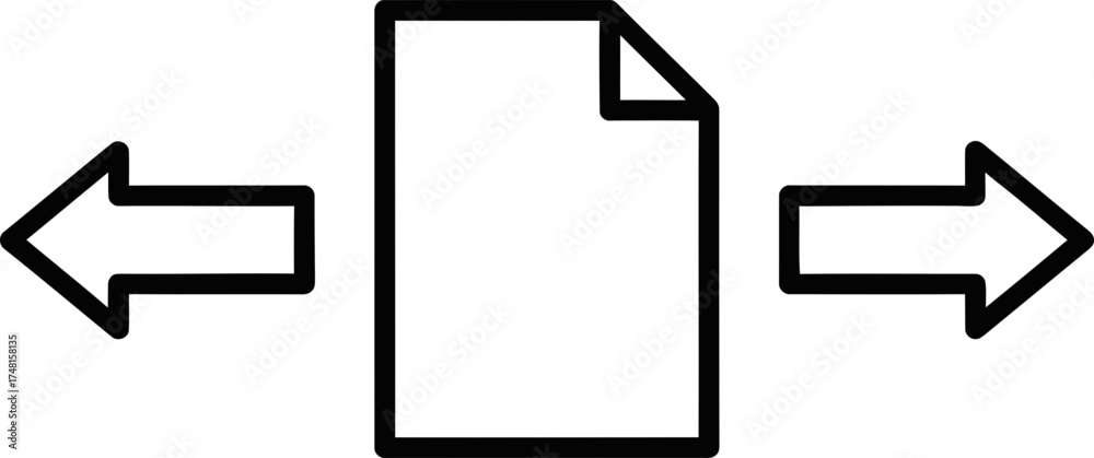 Сonvert file document with arrow icon for transfer or change format ...