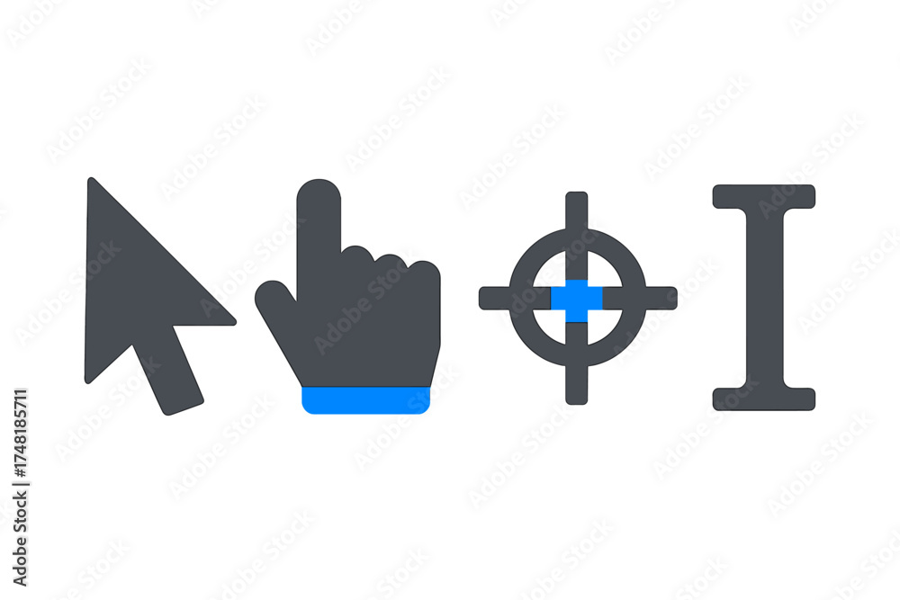 Pointer For Computer Standard computer mouse pointers and cursors collection for interface ...