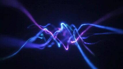 Sticker - abstract light trails slowly intertwine and undulate, resembling a luminous cosmic dance futuristic,