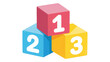 © Moeen - Colorful building blocks with numbers one two and three stacked together isolated on transparent background
