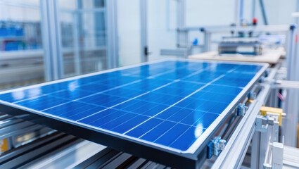Solar panel array on a manufacturing or rooftop installation