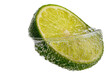 © No background - A slice of lime submerged in sparkling water, isolated on transparent background